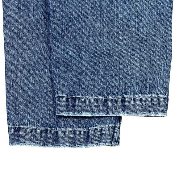 Madewell Straight-Leg Jean Overalls XXS Hickory Wash Faded Denim Cropped Length - Picture 13 of 15